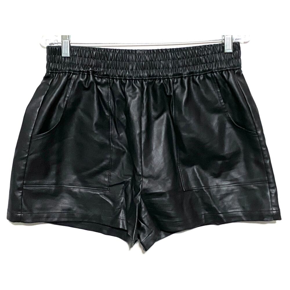 Altar'd State Faux Leather Black Pull On Shorts S Baddie Hot Pants Mob Wife Edgy
